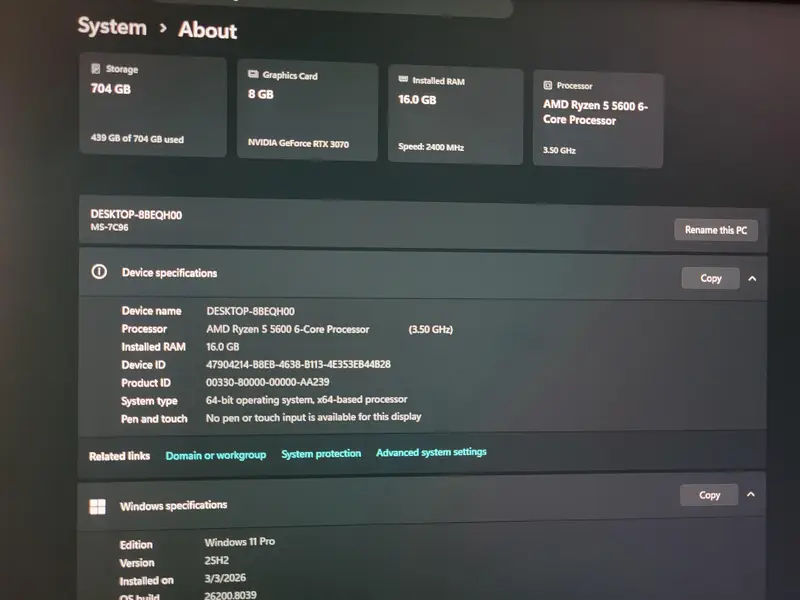 PC - AMD Ryzen - 16GB RAM for Sale