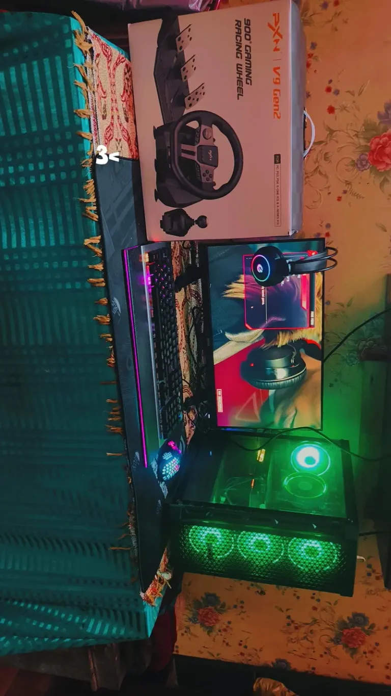 Gaming Setup Ryzen 5 GTX 1660 Super PXN V9 Steering Wheel