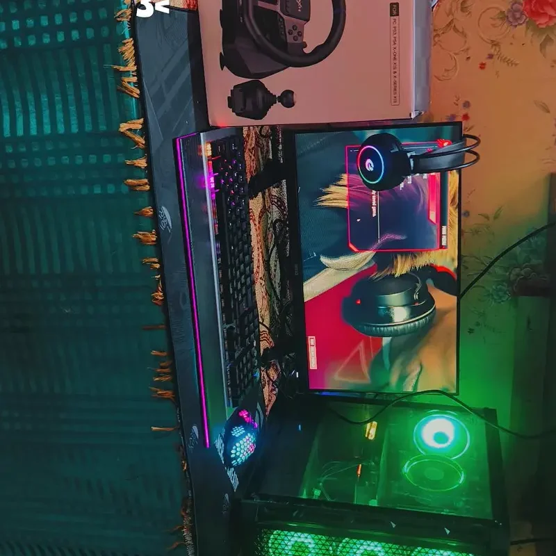 Gaming Setup Ryzen 5 GTX 1660 Super PXN V9 Steering Wheel