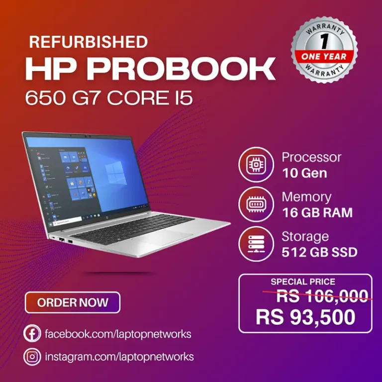 HP ProBook 650 G7 | Intel Core i5 10th Gen | 8GB/16GB RAM | 256GB/512GB SSD | 1-Year Warranty