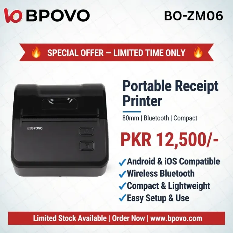 Portable Receipt Printer 3-inch USB+WIFI/USB+BT BPOVO BO-ZM06