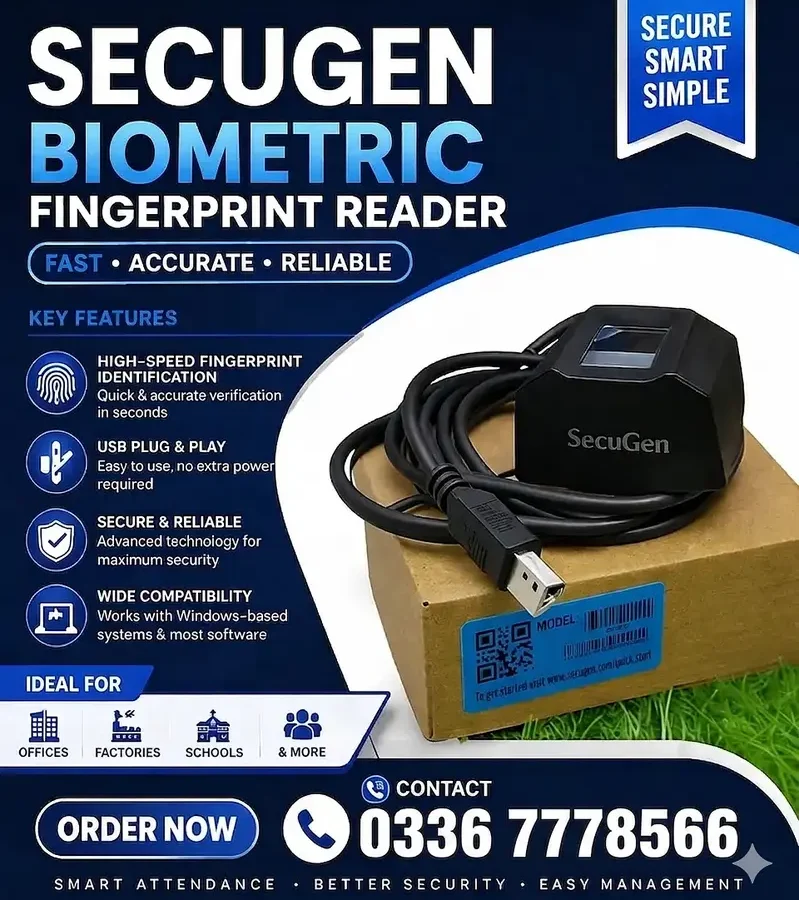 SecuGen HU20A Scanner – Reliable Fingerprint Reader