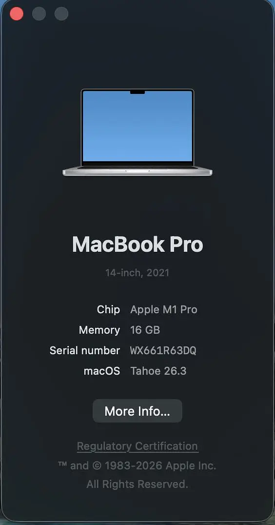 Macbook Pro 2021 M1 Pro