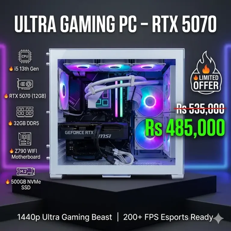 Gaming PC for Sale – High Performance (RTX 5070 + i5 13th Gen) 10/10