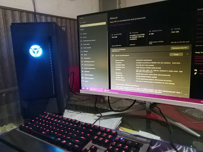 Gaming pc with rx 590