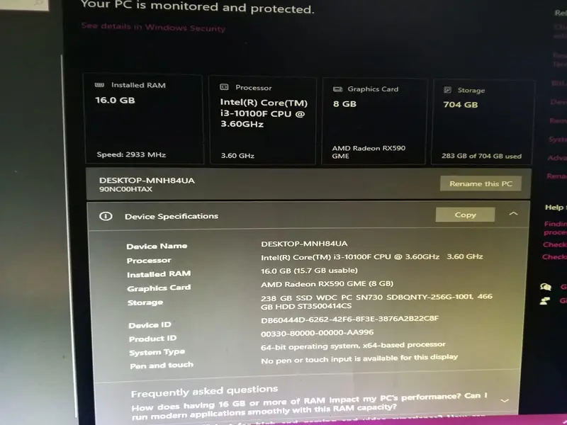 Gaming pc with rx 590