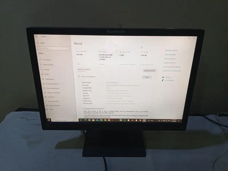 Gaming Pc i7 4th | 16 GB DDR3 Ram | Msi Gtx 1050ti 4gb | 240Gb SSD