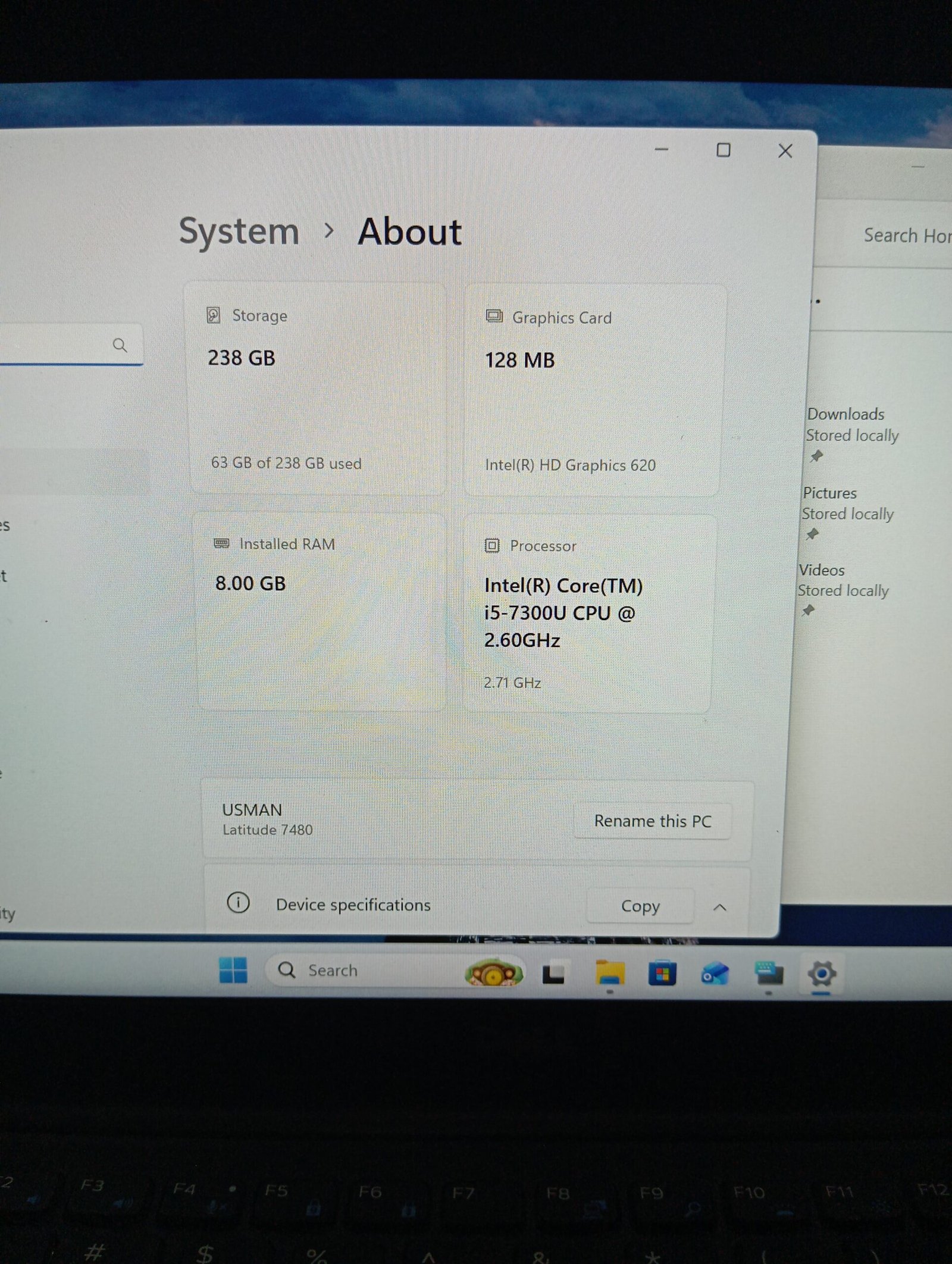Dell Latitude 7480 - Core i5 - Intel 7th Generation - 8GB RAM - 256GB SSD for Sale in Sialkot