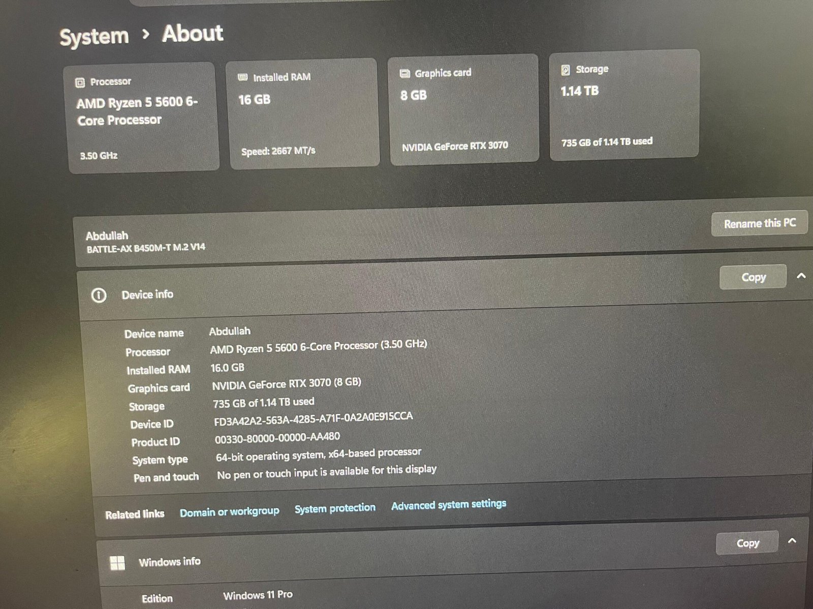 Gaming PC for Sale | Ryzen 5 5600 + RTX 3070 8GB