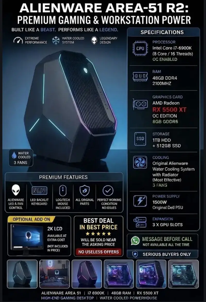 Dell Alienware Area 51 R2 48GB RAM i7 6900k